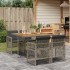 Set comedor de jardín 5 piezas con cojines ratán sintético