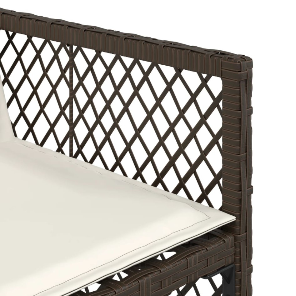 Set comedor de jardín 7 pzas con cojines ratán sintético