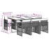 Set comedor de jardín 7 pzas con cojines ratán sintético