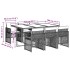 Set comedor jardín 7 pzas y cojines ratán sintético