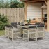 Set comedor de jardín 9 pzas cojines ratán sintético gris