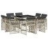 Set comedor de jardín 9 pzas cojines ratán sintético gris
