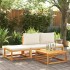 Set sofás de jardín con cojines 4 pzas madera maciza de