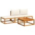 Set sofás de jardín con cojines 4 pzas madera maciza de