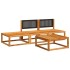 Set sofás de jardín con cojines 4 pzas madera maciza de