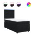 Cama box spring con colchón terciopelo negro 80x200