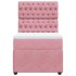 Cama box spring con colchón terciopelo rosa 80x200