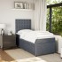 Cama box spring con colchón terciopelo gris oscuro 80x200