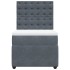 Cama box spring con colchón terciopelo gris oscuro 80x200