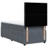 Cama box spring con colchón terciopelo gris oscuro 80x200