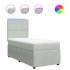 Cama box spring con colchón terciopelo gris claro 90x190