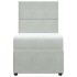Cama box spring con colchón terciopelo gris claro 90x190
