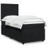 Cama box spring con colchón terciopelo negro 90x200