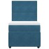 Cama box spring con colchón terciopelo azul 90x200
