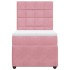 Cama box spring con colchón terciopelo rosa 90x200