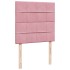 Cama box spring con colchón terciopelo rosa 90x200