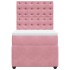 Cama box spring con colchón terciopelo rosa 90x200