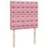 Cama box spring con colchón terciopelo rosa 90x200
