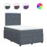 Cama box spring con colchón terciopelo gris oscuro 120x200