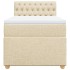 Cama box spring con colchón tela color crema 80x200