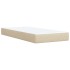 Cama box spring con colchón tela color crema 80x200