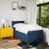 Cama box spring con colchón tela azul 80x200