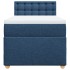 Cama box spring con colchón tela azul 80x200