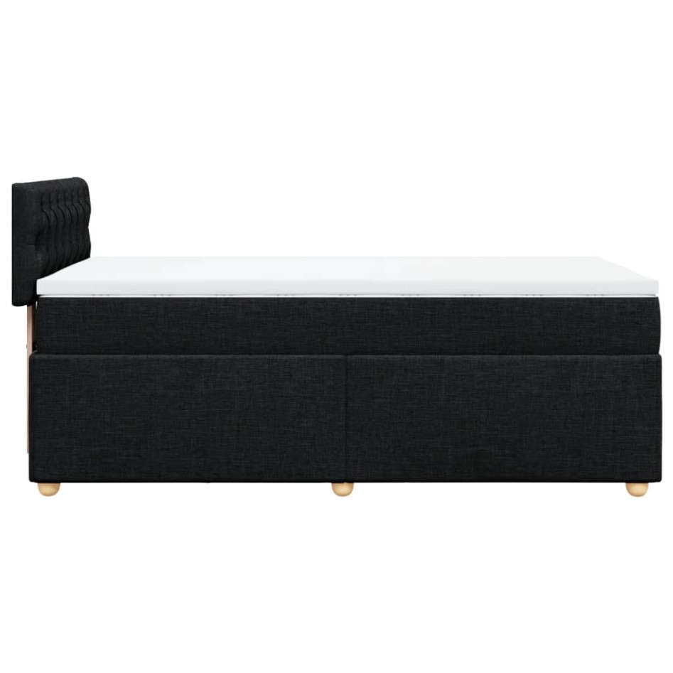 Cama box spring con colchón tela negro 90x190