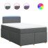Cama box spring con colchón tela gris oscuro 120x200