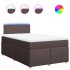 Cama box spring con colchón tela marrón oscuro 120x200