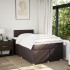 Cama box spring con colchón tela marrón oscuro 120x200