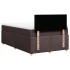 Cama box spring con colchón tela marrón oscuro 120x200