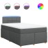 Cama box spring con colchón tela gris oscuro 120x200