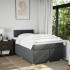 Cama box spring con colchón tela gris oscuro 120x200