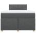 Cama box spring con colchón tela gris oscuro 120x200