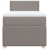 Cama box spring con colchón tela gris taupe 90x190
