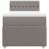 Cama box spring con colchón tela gris taupe 90x190