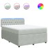 Cama box spring con colchón terciopelo gris claro 160x200