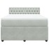 Cama box spring con colchón terciopelo gris claro 160x200