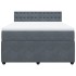 Cama box spring con colchón terciopelo gris oscuro 160x200