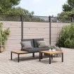 Set de sofás de jardín con cojines 3 piezas aluminio negro