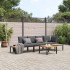 Set de sofás de jardín con cojines 4 piezas aluminio