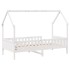 Cama con forma de casa de niños madera maciza blanca 90x190