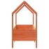 Cama con forma de casa de niños madera maciza marrón 70x140