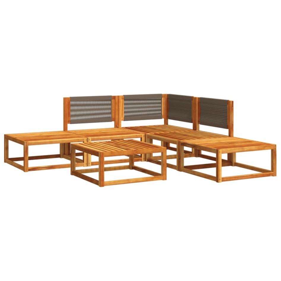 Set de sofás de jardín con cojines 6 pzas madera maciza