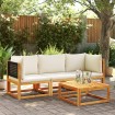 Set de sofás de jardín con cojines 3 pzas madera maciza acacia