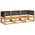 Set de sofás de jardín con cojines 3 pzas madera maciza