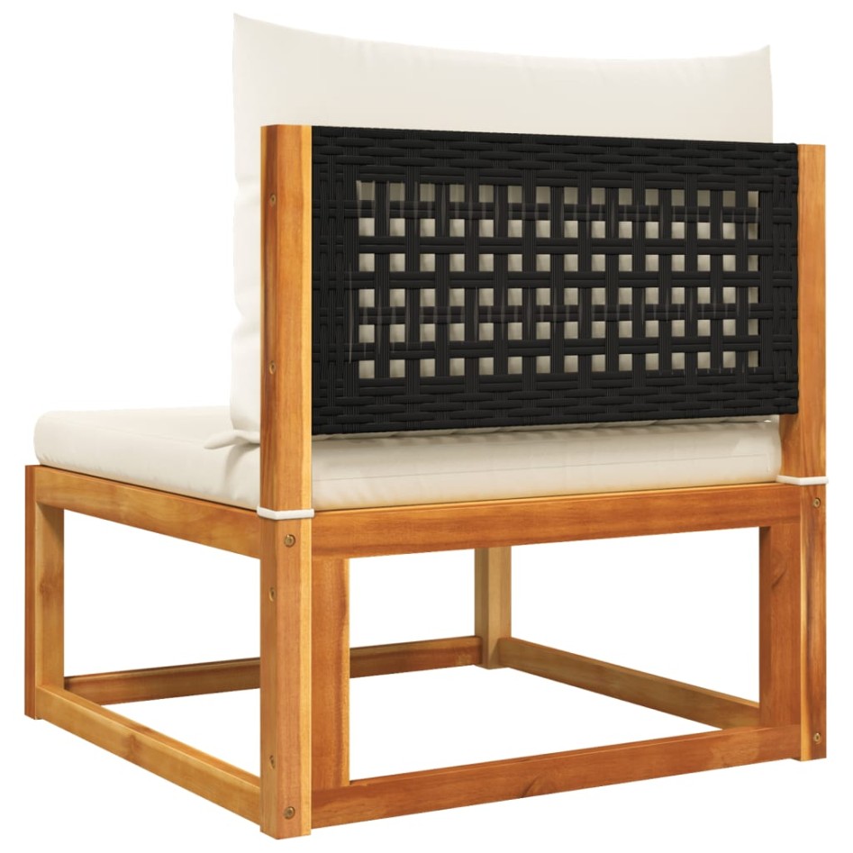 Set de sofás de jardín con cojines 3 pzas madera maciza