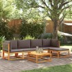 Set de sofás de jardín con cojines 6 pzas madera maciza acacia