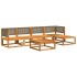 Set de sofás de jardín con cojines 6 pzas madera maciza